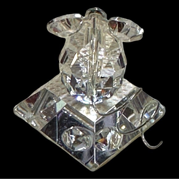 Set of 3 Miniature Crystal Figurines on Display Mirror Plate - Picture 6 of 15